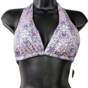 NWT Eberjey Marimar Lennon Halter Bikini Top Multi Floral S